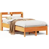 vidaXL Lit en bois massif sans matelas pin brun cireux 75x190 cm
