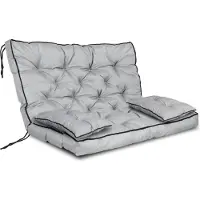 AIO Factory Set de jardin, côté haut avec passepoil, 100x60x50 cm, gris
