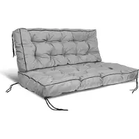 AIO Factory Set de coussins de jardin avec côté haut 120/80 cm + 120/40 cm pour banc de palette étanche gris