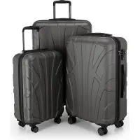 Suitline - Set de 3 valises à roulettes valise rigide 4 roulettes trolley bagage à main et bagage à main valise extensible Travel Luggage Set de bagages Hardcase ABS, TSA,Graphit