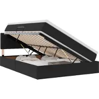 vidaXL Lit coffre LED avec matelas, noir, 140 x 190 cm, velours
