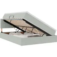 vidaXL Lit de rangement avec matelas gris clair 140 x 200 cm velours
