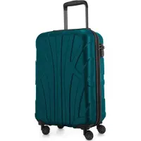 Suitline - bagage à main léger 55x35x20 cm trolley avion 34 L bagage à bord valise à main légère valise de bord 4 roulettes bagage cabine Hand Luggage TSA ,Aquagrün