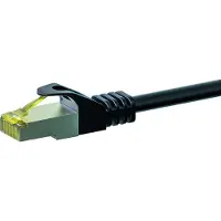 Dsit Câble réseau RJ45 S/FTP (PiMF), avec câble brut CAT 7, noir, 0,50m