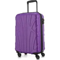 Suitline - bagage à main léger 55x35x20 cm trolley avion 34 L bagage à bord valise à main légère valise de bord 4 roulettes bagage cabine Hand Luggage TSA ,Lila