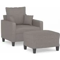 vidaXL Fauteuil avec pouf Taupe 60 cm Tissu