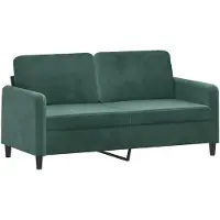vidaXL Canapé 2 places vert foncé 140 cm velours