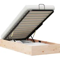vidaXL Lit ottoman avec rangement, couleur naturelle, 90 x 200 cm