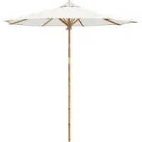 vidaXL Parasol de jardin , blanc crème, Ø 240 x 260 cm, en bambou