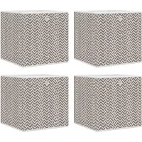 vidaXL Boîtes pliantes 4 pcs. Marron 32x32x32 cm Non-tissé