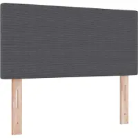 vidaXL Tête de lit avec bandes lumineuses LED, gris foncé, 80 cm, tissu velours