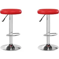vidaXL Tabouret de bar 2 pcs. Simili cuir rouge