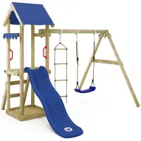 Wickey Tour de jeux TinyCabin avec balançoire et bac à sable, couleur bleue