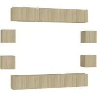 vidaXL Ensemble d'armoires TV de 10 pièces en bois de chêne Sonoma
