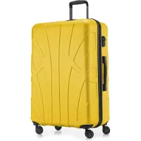 Suitline - Valise de voyage grande extensible, valise XL 4 roulettes, valise à roulettes coque rigide, trolley Hardcase Check-In Bagages 20-23 kg, sangle 158 cm, TSA,Jaune