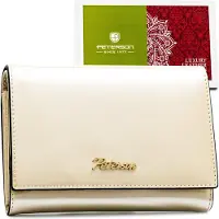 Peterson | Portefeuille de taille moyenne, pour femmes, en beige, pour la carte d'enregistrement, 14x10.5 cm