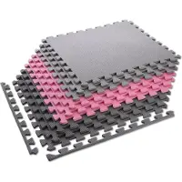 HMS Mp10 Tapis puzzle Tapis de sol Rose-gris 9 éléments 10mm