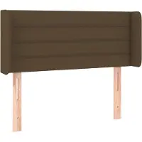 vidaXL Tête de lit avec oreilles brun foncé 93x16x78/88 cm Tissu