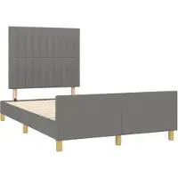 vidaXL Cadre de lit sans matelas gris foncé 120x190 cm Tissu