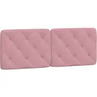 vidaXL Coussin de tête de lit rose 120 cm velours