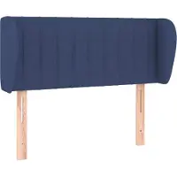 vidaXL Tête de lit avec oreilles bleu 103x23x78/88 cm Tissu