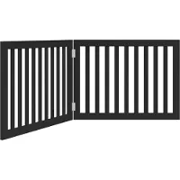 vidaXL Porte pour chien 2 pièces Pliable Noir 160 cm Bois de peuplier