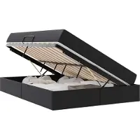 vidaXL Lit coffre avec matelas, 2 pièces, noir, similicuir