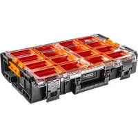 Neo Tools Boîte à outils, organiseur, capacité de charge 50kg, taille 575x330x135mm, 4 grands compartiments, 8 compartiments moyens