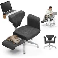 NEWTRAL Freedom-X FB Multi-Position Cross Legs Chair mit verstellbarem Laptop-Tablett für Home & Office with Wheels & Amrests Dunkelgrau