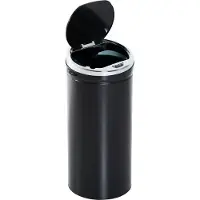 HOMCOM Poubelle automatique 42L, poubelle de cuisine en acier galvanisé à capteur de mouvement et bac interne amovible, noir