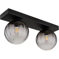 Globo Plafonnier 2 lumières Dallerta verre de fumée