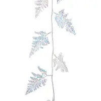 Viana Fougère décorative à suspendre Blanc Bleu Scintillant Hiver Noël 110cm