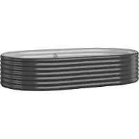 vidaXL Lit surélevé Acier revêtu par poudre 175x100x36 cm Anthracite