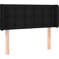 vidaXL Tête de lit avec oreilles Noir 83x16x78/88 cm Tissu