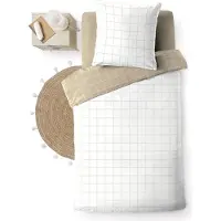 Douceur d'intérieur Parure de lit - - Cadria - Coton - 200 x 140 cm - Beige