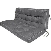 Blomster Hollywood Swing Cushion plus 2X petit coussin - Coussins d'assise Meubles de jardin Tissu imperméable avec certificat et sangles incluses - Gris foncé