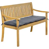 Happy Garden Banc en acacia massif SIMILAN - coussins gris