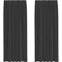 vidaXL Voile Rideaux avec poches à tringles 2 pcs. noir