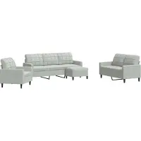 vidaXL Ensemble de canapés 4 pièces avec coussins gris clair velours