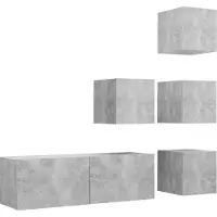 vidaXL Ensemble de 5 meubles TV en bois gris béton