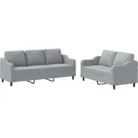 vidaXL Ensemble de canapés 2 pièces avec coussins Tissu gris clair