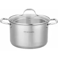 Big Buy Cooking AM0073 Casserole 32 cm avec couvercle – Acier inoxydable – Compatible tous feux, y compris induction