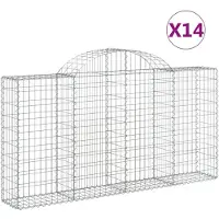 vidaXL Gabions 14 pcs voûtés 200x30x100/120 cm en fer