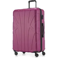 Suitline - Valise de voyage grande extensible, valise XL 4 roulettes, valise à roulettes coque rigide, trolley Hardcase Check-In Bagages 20-23 kg, sangle 158 cm, TSA,Magenta