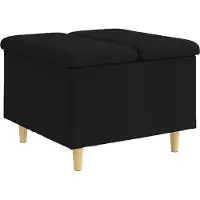 vidaXL Coffre de rangement en forme d'ottomane, noir, 60 x 60 x 45 cm, revêtement en tissu