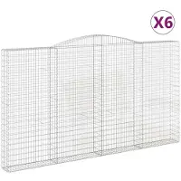 vidaXL Gabions avec arc surélevé 6 pcs. 400x30x220/240cm Fer galvanisé