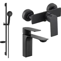 Mexen Alexa SET mitigeur lavabo + douche avec accessoires DS40, noir (71204DS40-70)