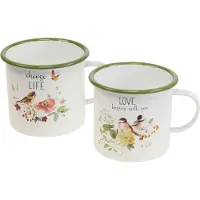 Viana Tasse à plante émail Vintage Pot de fleur Ø11cm Décoration