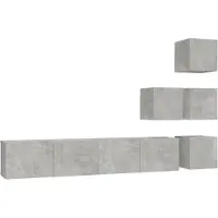 vidaXL Armoire TV murale gris béton Matériau dérivé du bois