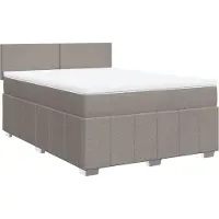 vidaXL Lit boxspring avec matelas Taupe 140x190 cm Tissu